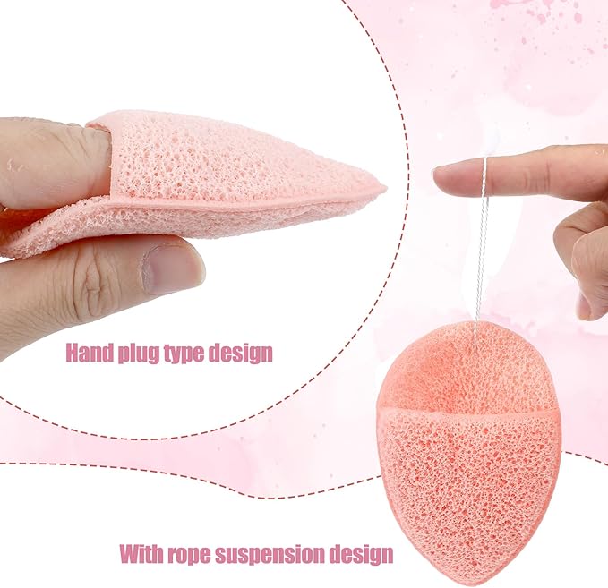 9PCS Drop Shape Exfoliating Face Scrubber Sponge Daily Cleansing Facial Sponges Exfoliator, Glove Bath Makeup Blackhead Remover Tools Reusable Face Scrub Pads for Women