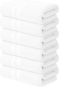 Basic Medium Bath Towels 24x48 Inches – Pack of 6 – White Color – Soft and Absorbent Multipurpose Cotton Towels for Bathroom, Spa, Gym, Salon, Hotel, Clinics and Everyday Use