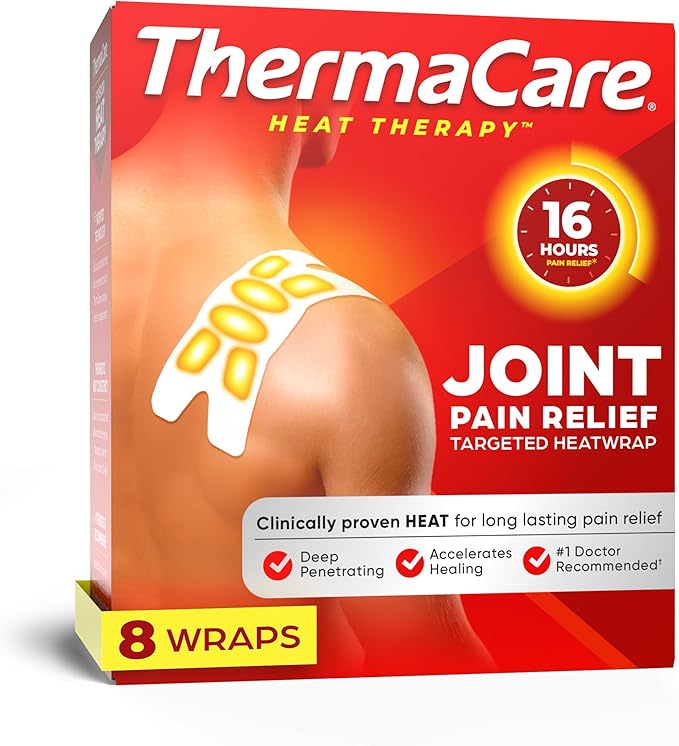 ThermaCare Portable Heating Pads - Adhesive, Disposable HeatWraps for Joint & Muscle Pain Relief - Multi-Purpose, Drug-Free Therapy with Flexible Fit (Pack of 8)