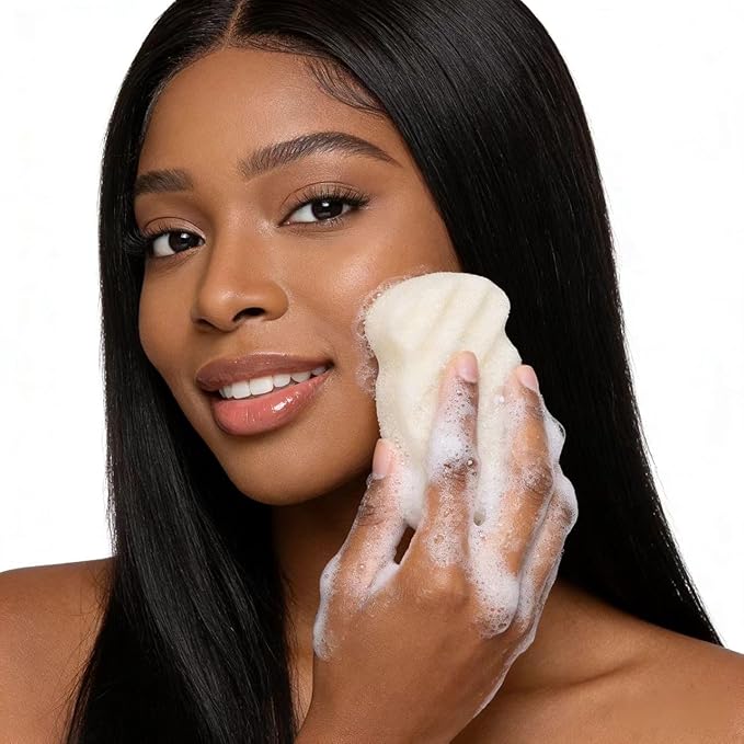 3 Pcs Natural Konjac Facial Sponges for Women and Girls, Gentle Facial Sponge for Cleansing and Makeup Removal, Bath Sponge for Babies and Kids, Soft When Wet, Suitable for Sensitive Skin