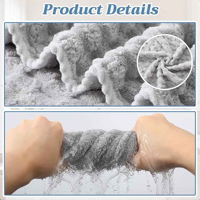 Gilprop 12 Pcs Soft Bath Towels Set for Bathroom Quick Dry, 4 Bath Sheets 4 Hand Towels 4 Washcloth Absorbent Microfiber Fluffy Shower Washcloth for Spa Gym Hotel Travel(Soft Color)