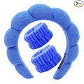 Spa Headbands for Washing Face Soft Puffy Bubble Headbands Wristband for Women Girls Makeup Skin Care Facial Beauty Shower Towel Hairband