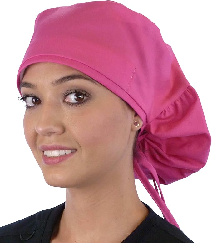 Sparkling EARTH Big Hair Ponytail Classic Surgical Style Scrub Working Cap - Made in The USA!!!