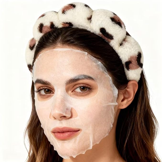Spa Headbands for Washing Face Makeup Skin Care Women Bubble Facial Beauty Headbands Puffy Shower Towel Band Hairband