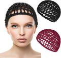 WLLHYF Wig Cap Thick Long Hair Caps Adjustable Net Mesh Braided Weaving Making Crochet Sew Weave Fishnet Grip Headband