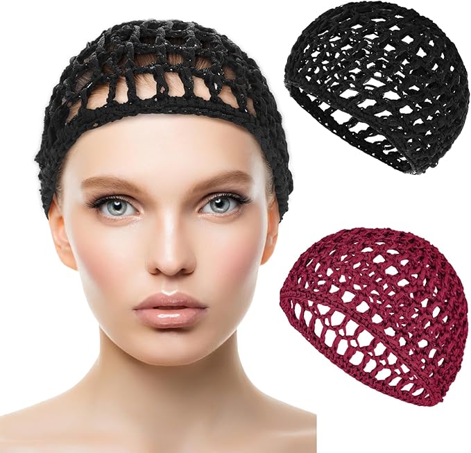 WLLHYF Wig Cap Thick Long Hair Caps Adjustable Net Mesh Braided Weaving Making Crochet Sew Weave Fishnet Grip Headband