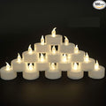 JUNPEI Battery Operated Powered Tea Lights : Realistic Tea Lights Flickering Candles Holiday Gift Suitable for Wedding Parties Festival Celebration Long Lasting (100pack Warm White)