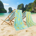 CASA COPENHAGEN Miami Towel 2Pcs Starfish Teal - Teal Stripe Designer Stripe Beach Towels Gift Set, 35"x70" Oversized 100% Cotton Pool Bath Towel for Beach Gift Set (Summer Gift Set for Women & Men)