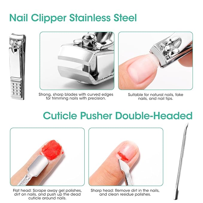 Gellen Nail Cleanser Pads 50PCS with 10PCS Manicure Tools Kit: Ceramic Cuticle Pusher Pen, Remover and Cuticle Oil Nail Prep Care Kit, Nail File 100/180, Polishing Buffer, Nail Clipper & Brush