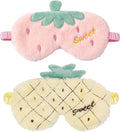 PERFECTSIGHT Sleep Eye Masks, Cute Fruit Sleep Eye Cover Lightweight Adjustable Eyeshade Mask Cover for Women Men Sleep Travel Nap, Strawberry Pineapple
