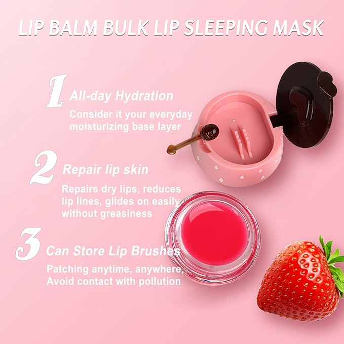 9PCS Bee Lip Balm Lip Mask Honey Pot,Mothers Day Gifts,Honey Lip Balm Bulk Gifts Lip Sleeping Mask Nourishing Overnight Lip Treatment Moisturizer Balm,Teacher Appreciation Gifts,Birthday Party Favors
