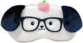 PERFECTSIGHT Sleep Eye Masks, Cute Plush Sleep Eye Cover Lightweight Adjustable Eyeshade Faux Fur Mask Cover for Women Men Sleep Travel Nap, Glasses Puppy