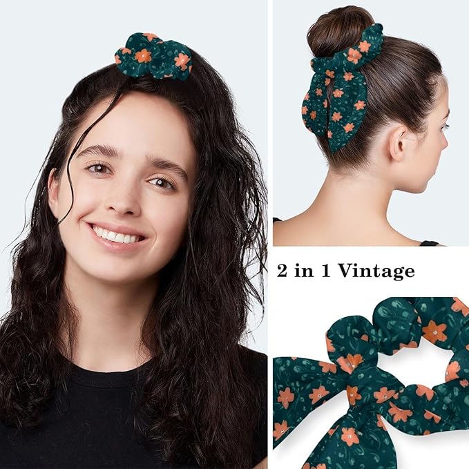 Scrub Caps Women Nursing Hats Floral Flowers with Buttons Ponytail Working Adjustable Pouch Tie Back