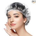 MORGLES 100 Pcs Disposable Shower Caps for Women, 18.1" Waterproof Plastic Shower Caps for Bathing, Hair Treatment, Conditioning in Home Hotel Travel
