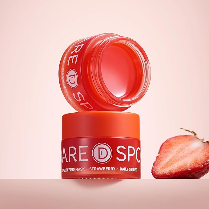 SPODARE Strawberry Sleeping Lip Mask 20g - Overnight Lip Treatment, Lip Care Hydration, Repair for Dry Cracked Lips, Soft and Nourished Lips, Birthday Gifts for Women & Teens