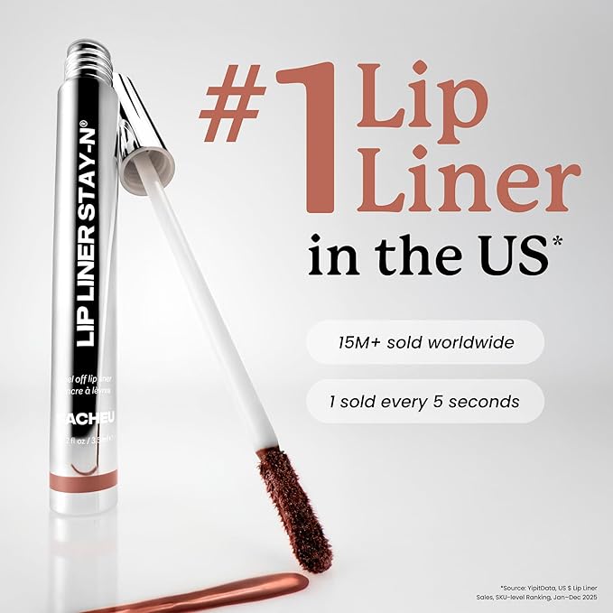 Sacheu Lip Liner STAY-N Peel Off Lip Stain — Long Lasting Waterproof Lip Tint with Hyaluronic Acid & Vitamin E — Transfer Proof Matte Finish, Vegan & Cruelty-Free (Deep Bundle)