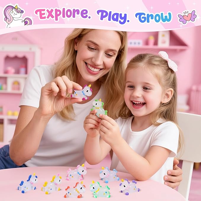 Unicorn Bath Bombs with Surprise Toys Inside, Birthday Mothers Day Gifts for Girls, 9 Packs Bubble Bath Bomb for Kids Girls Daughter Granddaughter (36+ Months)