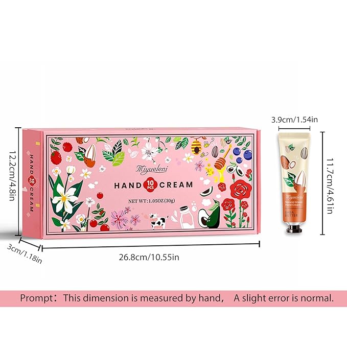 10 Pack Hand Cream Gift Set,Mothers Day Gifts,Moisturizing Hand Lotion Travel Size for Dry Hands,Birthday Gifts for Women&Teen Girls,Teacher Appreciation Gifts,Nurses Week Gifts, Mini Bulk Gifts