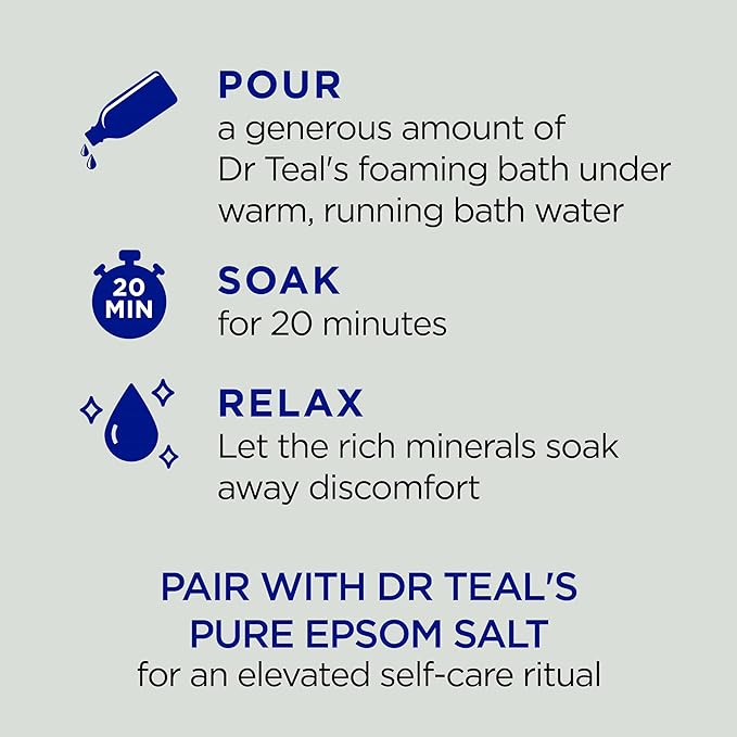 Dr Teal's Foaming Bath with Pure Epsom Salt, Cannabis Sativa Hemp Seed Oil, 34 fl oz (Pack of 4)