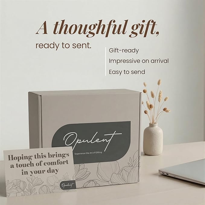 Opulent Luxury Self Care Gifts for Women - Hug in a Box Comfort Care Package - Spa Mothers Day Gift Set with 40 oz Tumbler & Cozy Blanket - Ideal for Thinking of You, Birthday, Sympathy & Corporate