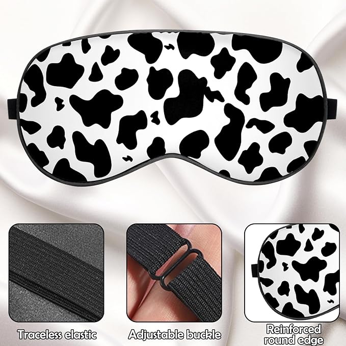 2 PCS Sleep Eye Mask Silk Sleeping Soft with Elastic Strap Eye Sleep Shade Cover for Cute Aesthetic Unisex Women Girls for Airplane Travel Nap-Leopard