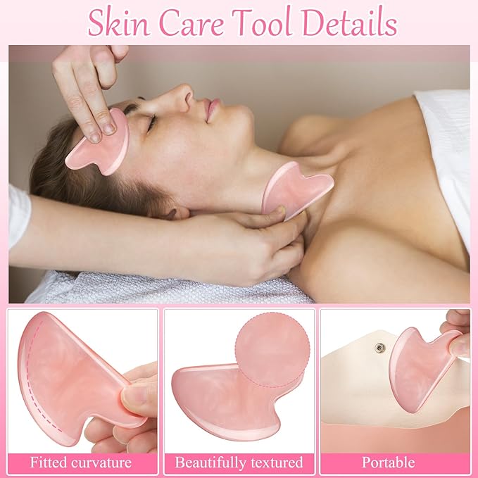 Sherr 12 Pcs Gua Sha Facial Tools Resin Heart Shaped Massage Guasha Tool for Face Guasha Board for Face Body Skin Massage Spa Acupuncture Prevent Wrinkles, 12 Colors(Sweet Color)
