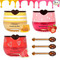 3PCS Bee Lip Balm Honey Pot, Lip Mask Skincare, Prevention Lip Dry Set, Strawberry, Watermelon, Honey Lip Sleeping Moisturizing Lip Balm, Mothers Day Gifts, Teacher Appreciation Gifts