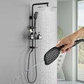 SonTiy Retrofit Rain Shower System Wall Mount, Oil Rubbed Bronze 12 Inch Rain Shower Head with Handheld Jet Spray with Slide Bar, Shower Caddy & Solid Brass Rail for Tall People