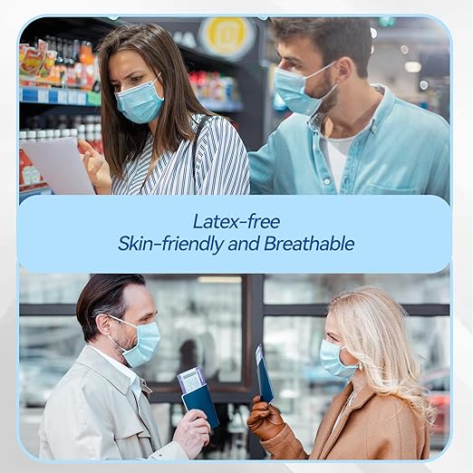 Jointown Disposable Face Mask - 3 Ply Protection Face Masks, 100 Pack Blue