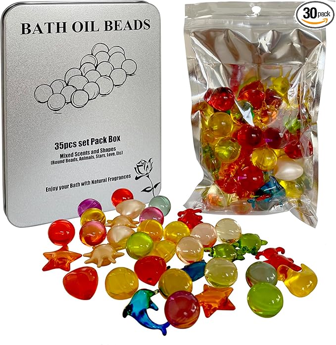 35pcs Set Bath Oil Beads Floral Fragrance Bath Pearls SPA Shower Oil Moisturizing Essential Oil for Bathing Skin in Hotel Home Travel bathtubs
