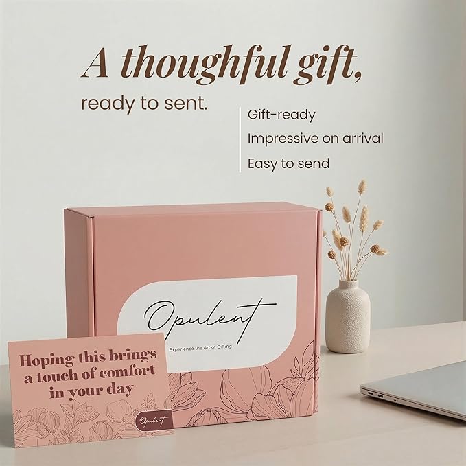Opulent Luxury Self Care Gifts for Women - Hug in a Box Comfort Care Package - Spa Mothers Day Gift Set with 40 oz Tumbler & Cozy Blanket - Ideal for Thinking of You, Birthday, Sympathy & Corporate