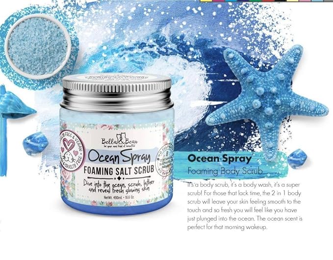 Bella & Bear Ocean Spray Body Scrub - Travel Size - Vegan 3.4oz (3.4 oz) (3.4 oz)