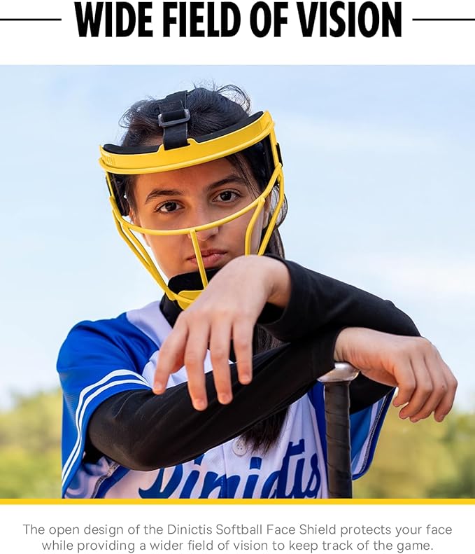 Dinictis Softball Face Mask, Lightweight, Comfortable, with Wide Field Vision, Durable and Safe Face Guards, Premium Protective Softball Fielder's Mask