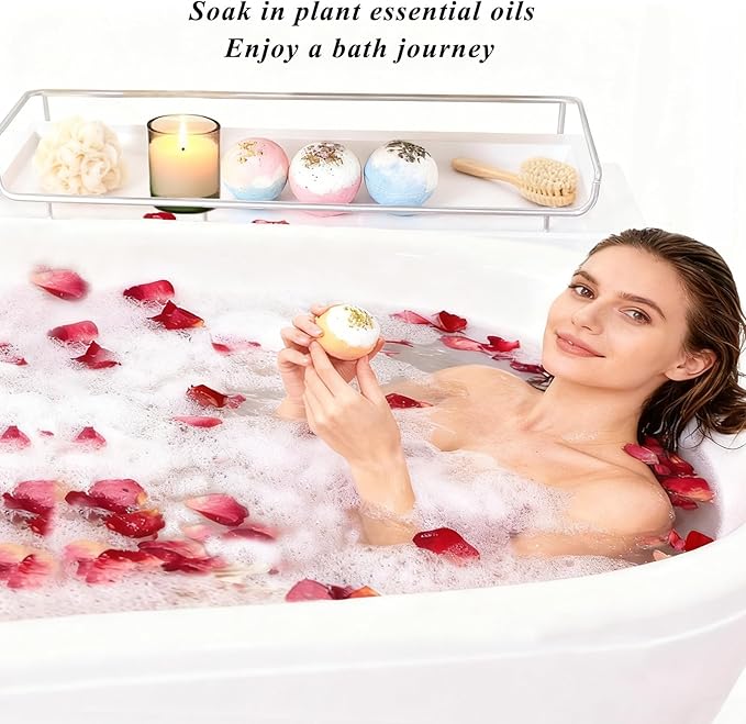 Bath Bombs Gift Set, 100g Natural Plant Essential Oil Aromatherapy Steaming Bath Bomb, Soothing and Moisturizing Bath Bombs, SPA Gift for Mother, Wife, Her/Him or Girlfriend.