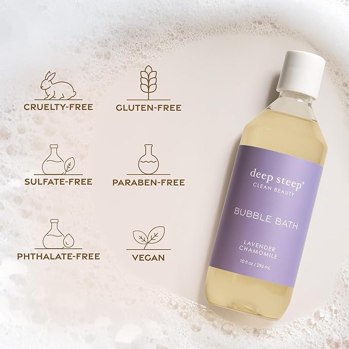 Deep Steep Bubble Bath, Mango Papaya, 10 oz – Soothing Soak with Shea Butter, Argan Oil, Aloe Vera & Coconut Oil – Vegan, Sulfate-Free, PH-Balanced Clean Beauty
