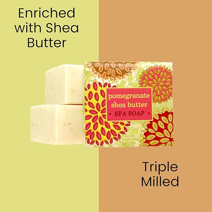 Greenwich Bay Mini Botanical Soap Bars – 12 Pack 1.9 oz Each – Individually Wrapped Guest Soaps for Airbnb, Spa, Travel, Bath – Travel Size Bar Soap Set, Pomegranate