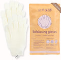 Bare Botanics 4 Pack White Exfoliating Shower Gloves - 100% Nylon Fibers for Gentle Exfoliation - for Both Wet or Dry Exfoliation - Machine Washable - Vegan & Cruelty-Free