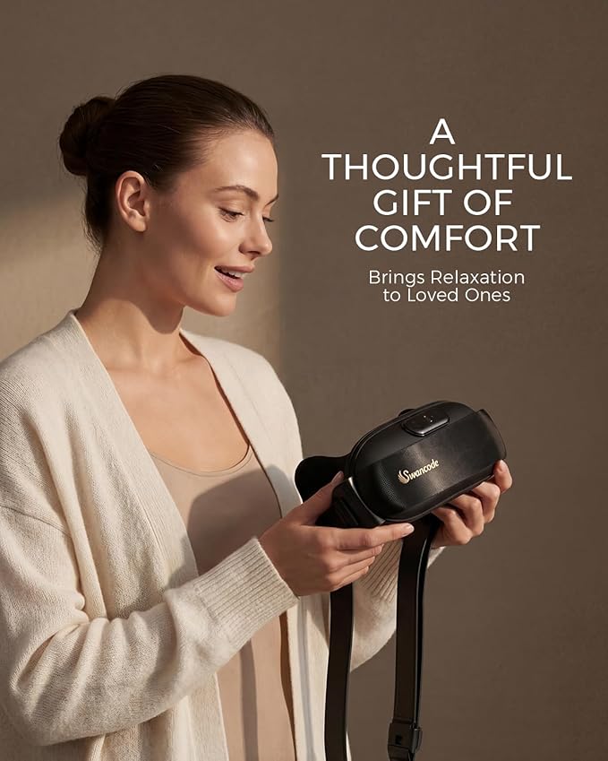 Neck Massager for Pain Relief Deep Tissue, Handheld Neck and Shoulder Massager with Heat, Cordless & Rechargeable Shiatsu Massager for Shoulder, Leg and Back Muscle Relaxation, Gifts for Women Men