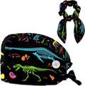 Scrub Cap with Hair Scrunchy, Ponytail Holder Surgical Cap