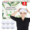 Shampoo Caps No Rinse, 6 Pack Waterless Shampoo Caps for Bedridden Patients and Elderly, Rinse Free Hair Washing Shower Caps for Post Surgery, Hospital, Camping