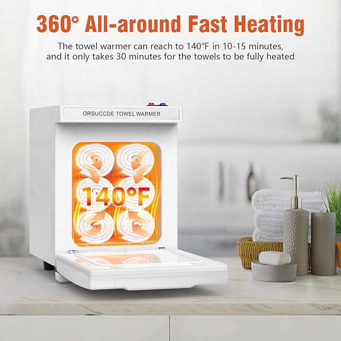 Hot Towel Warmer for Spa, Small Towel Warmer for Esthetician, Mini Towel Warmer for Facial Salon Beauty, Professional Towel Heater Towel Warmer Cabinet(5.5L-White)