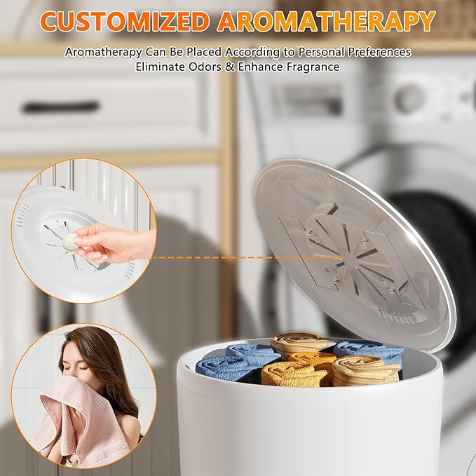 Foldable Towel Warmer for Bathroom, Large Towel Warmer Bucket, Auto Shut Off, Time Setting and Ambient Lighting, Fits Up to Two 40"X70" Oversized Towels, Bathrobes, Blankets