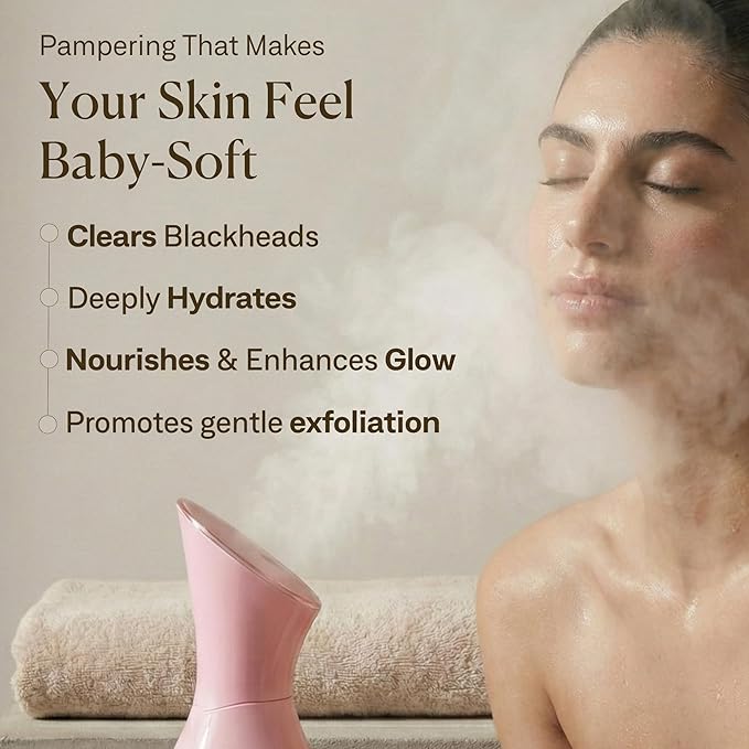 Facial Steamer Spa Kit with Complimentary 17 Skin Care Tools | Face Steamer for Facial Deep Cleaning with Towel Warmer & Humidifier Mode| Self Care Spa Gifts for Women, Mothers Day Gifts for Mom