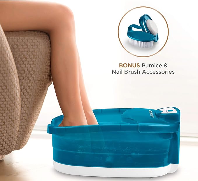 Conair Pedicure Foot Spa Bath with Heat reaching 104 Degrees, Massaging Foot Rollers, Soothing Bubbles, Pumice Stone and Nail Brush Included