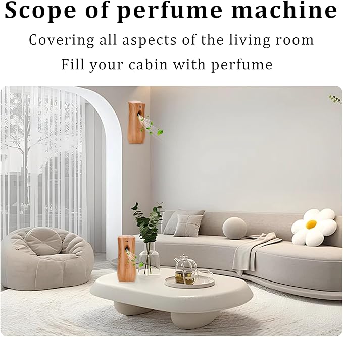 Automatic Air Freshener Spray Dispenser (6-Pack), Free Standing or Wall Mounted Adjustable Aromatherapy Machines for Home, Indoor, Bathrooms, Offices, Hotels and Commercial Places (Wood, 001)