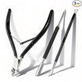 Makartt Cuticle Trimmer Set: Professional Cuticle Nipper and 2 Cuticle Pushers, Stainless Steel Manicure Tools for Nail Care and Prep, 7mm Precision Jaw, Ergonomic, Washable and Portable (Black)