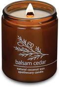 Hemlock Park Balsam Cedar Apothecary Hand-Poured Scented Candle | Crackling Wood Wick, Botanical Fragrance & Coconut Wax | Up to 60 Hour Burn Time | 8 oz