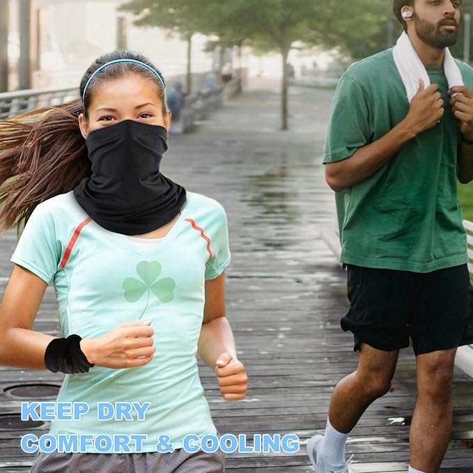 Neck Gaiter Face Mask: Scarf Gator Breathable Balaclava Cooling Cover Masks for Men Women