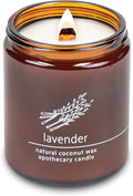 Hemlock Park Crackling Wood Wick Candle Handcrafted with Natural Coconut Wax (Standard 8 oz, Lavender)