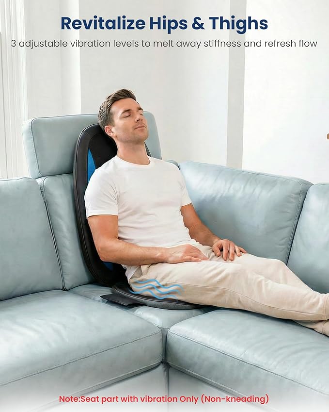 COMFIER Shiatsu Back Massager with Heat,Deep Tissue Kneading Massage Seat Cushion,Massage Chair Pad for Full Back,Body Massager for Home or Office Chair use, Gift